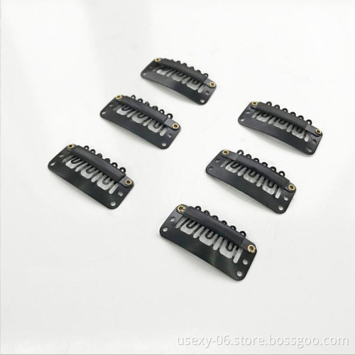 Wholesale Cheap Price Metal Clips For Hair Extension Hairpieces Snap-Comb Wig Clips With Rubber